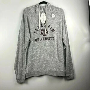 A&M UNIVERSITY GREY & MAROON HOODIE CHICK-A-D XLGE SOFTEST NWT LONG SLEEVE